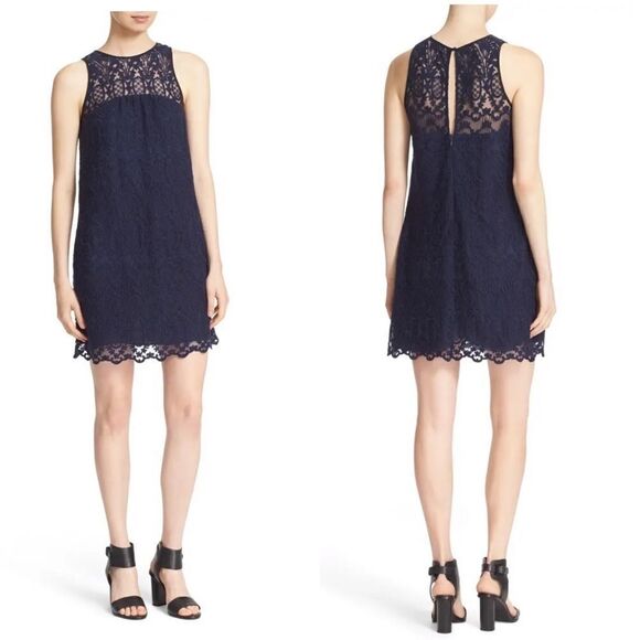 Joie Fahfia B Lace Shift Dress Navy Blue Small Joie Fahfia B Lace Shift Dress Navy Blue Small